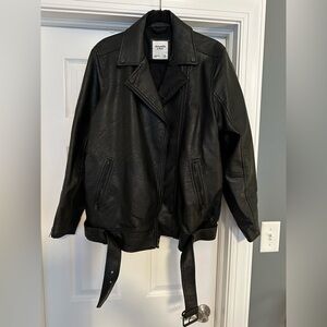 Abercrombie & Fitch Classic Black Leather Jacket